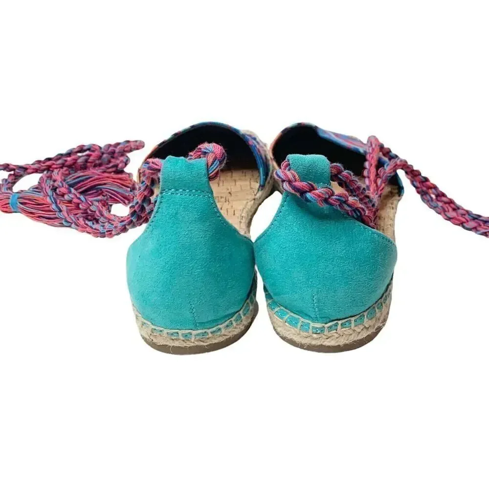 Circus by Sam Edelman Women's Lenora Canvas Espadrille Shoe Ankle Tie Size 8M